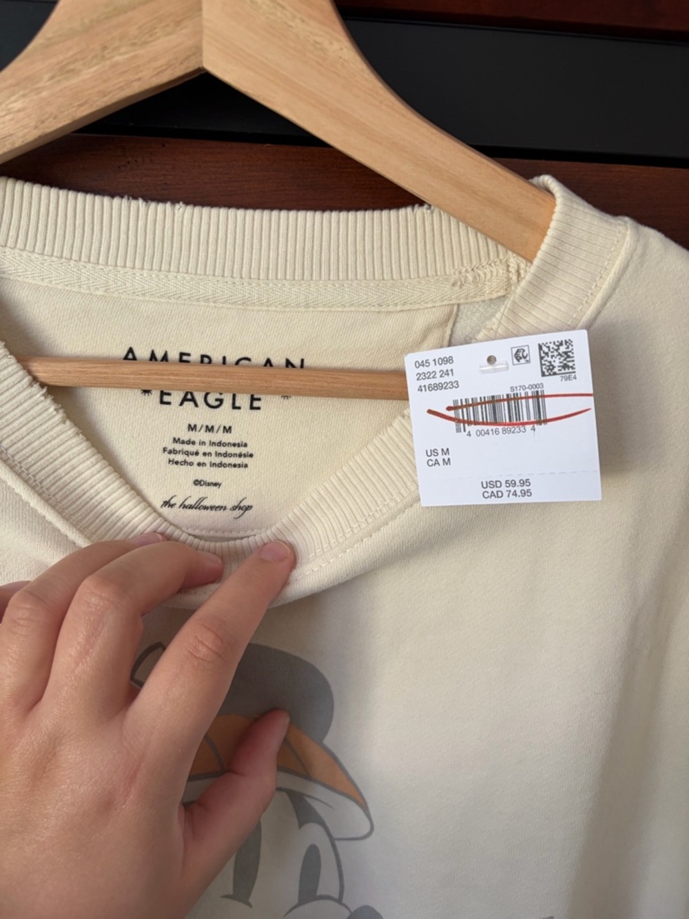 Oversized Disney Cream Crewneck Mickey Pumpkin Sweatshirt - Picture 4 of 4